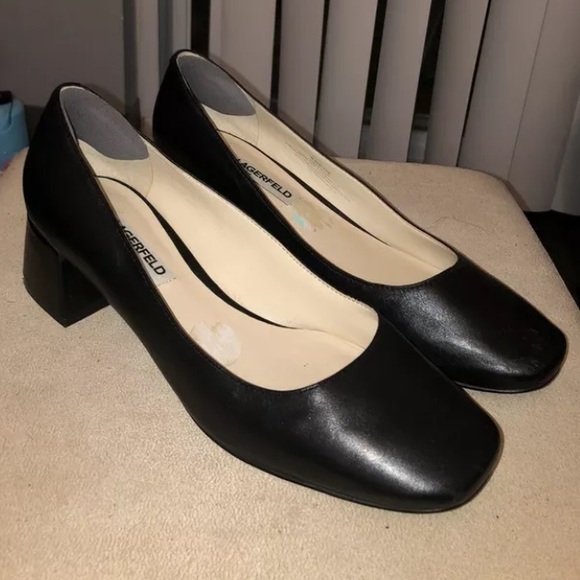 ⚡️KARL LAGERFELD ‘Charee’ Low Block Heel Black Paris Chanel French Classic - Picture 9 of 16